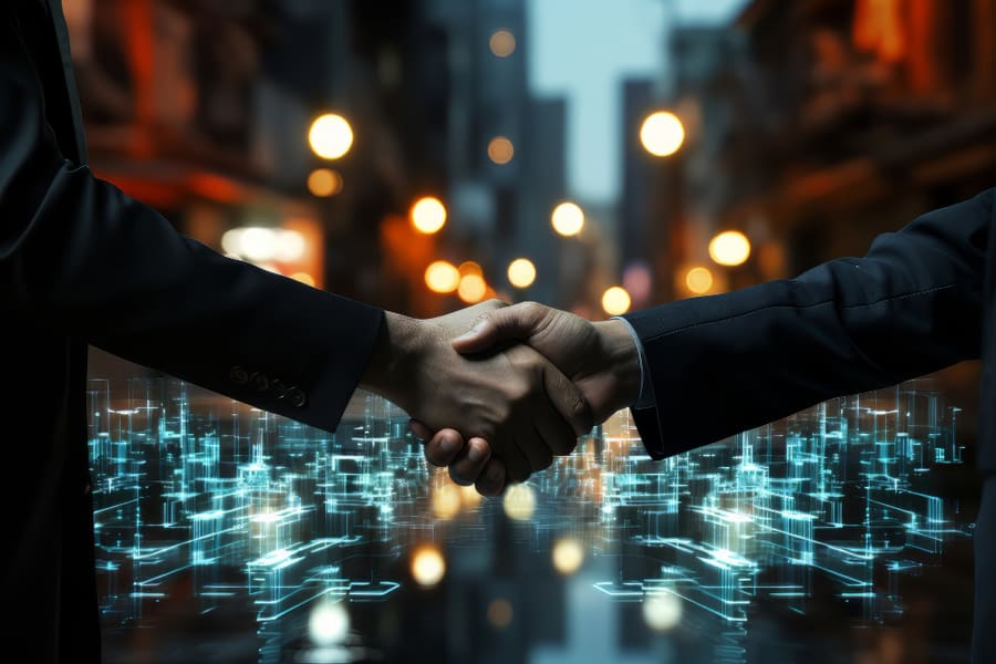 Handshake between business partners